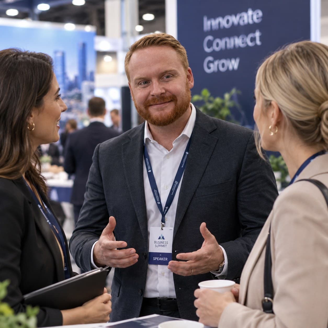 Guillaume Corruble, fondateur d'Orsay Partners, en rendez-vous client sur un salon B2B